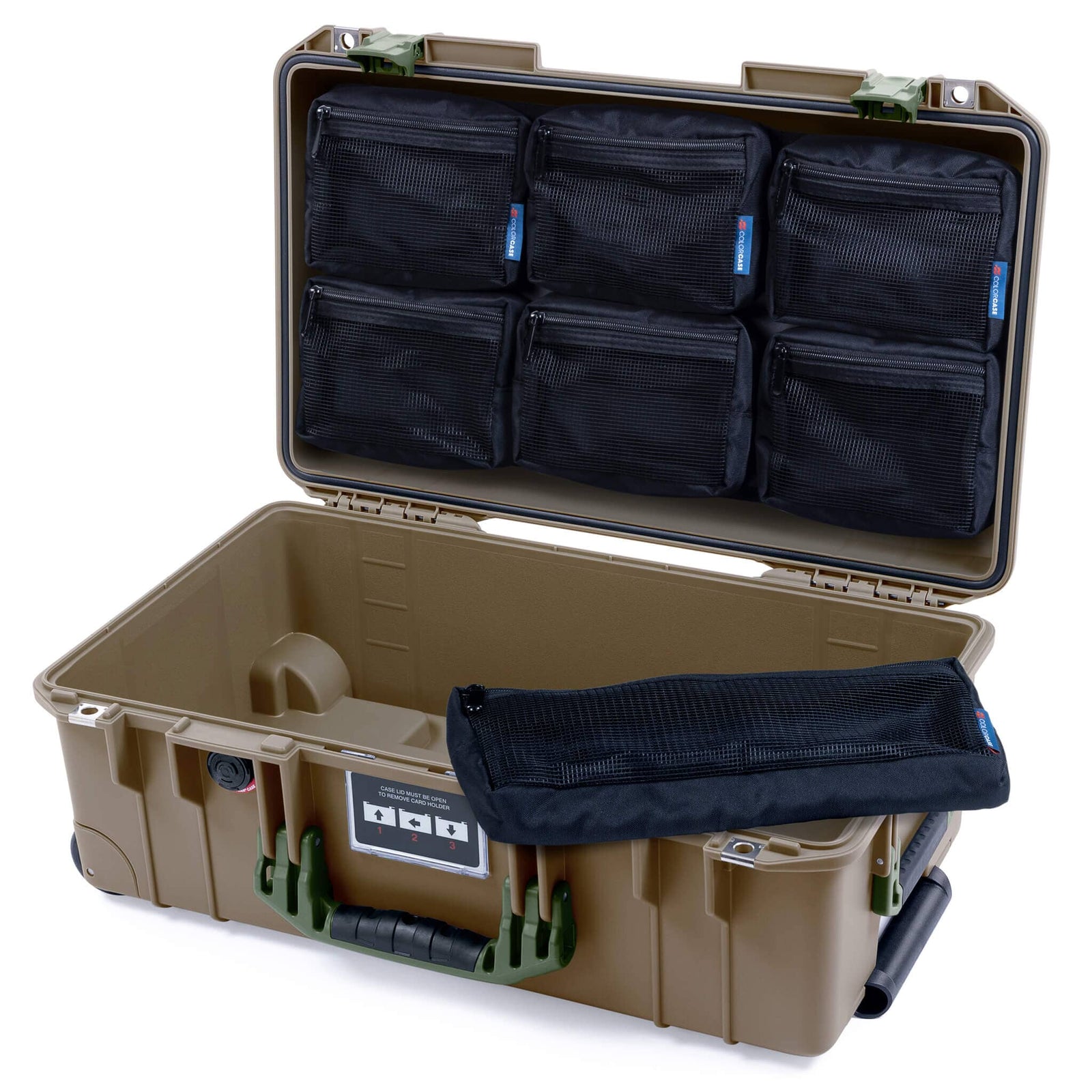 Pelican 1535 Air Case, Dark Desert Dirt with OD Green Handles & Latches ColorCase 
