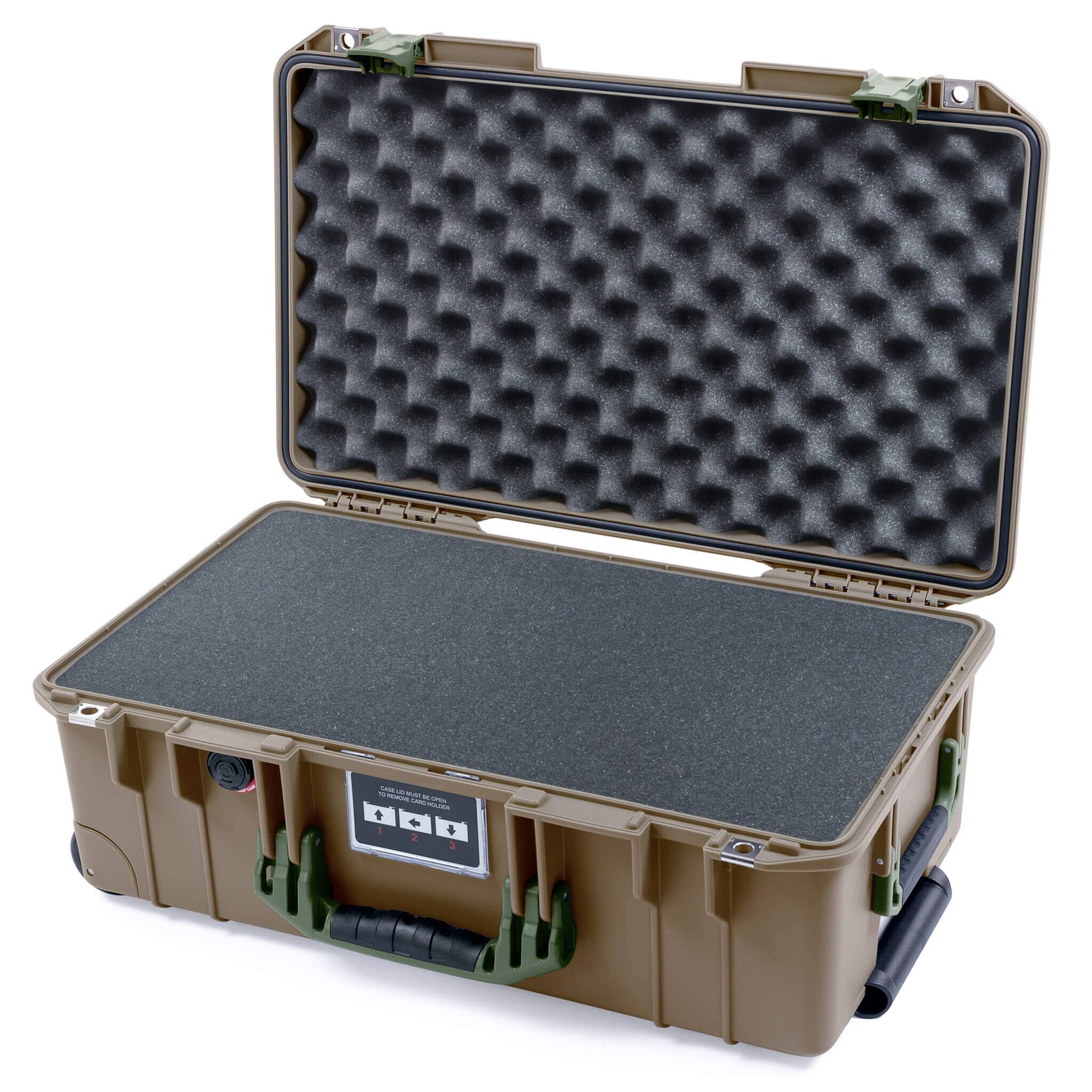 Pelican 1535 Air Case, Dark Desert Dirt with OD Green Handles & Latches ColorCase