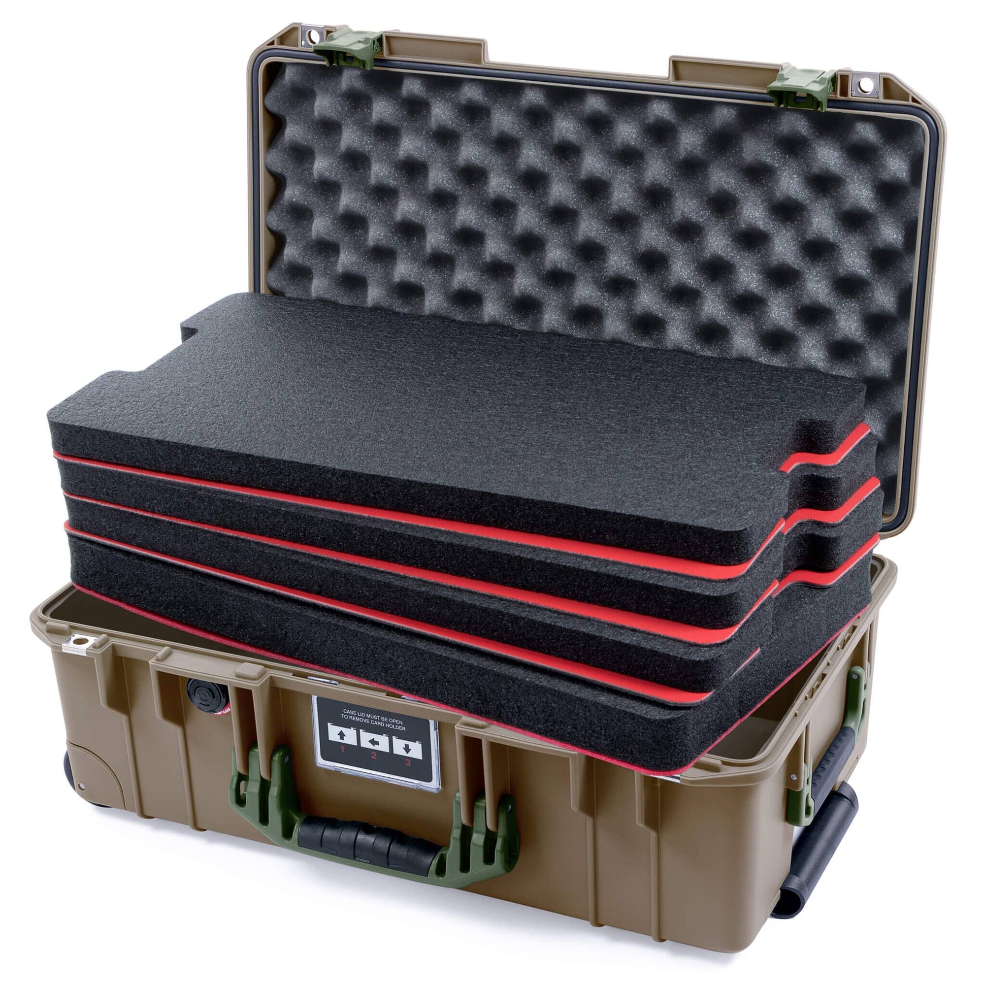 Pelican 1535 Air Case, Dark Desert Dirt with OD Green Handles & Latches ColorCase