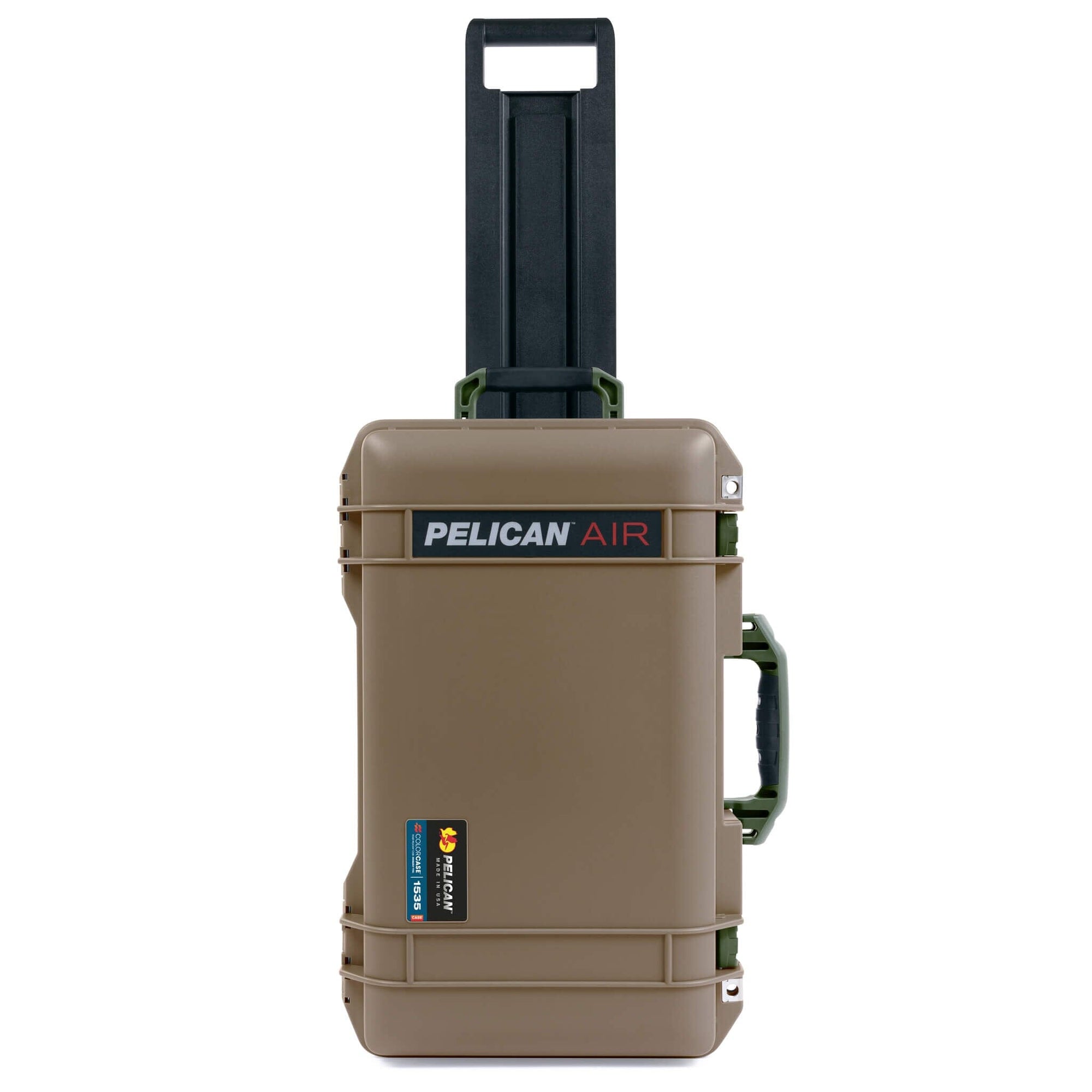 Pelican 1535 Air Case, Dark Desert Dirt with OD Green Handles & Latches ColorCase