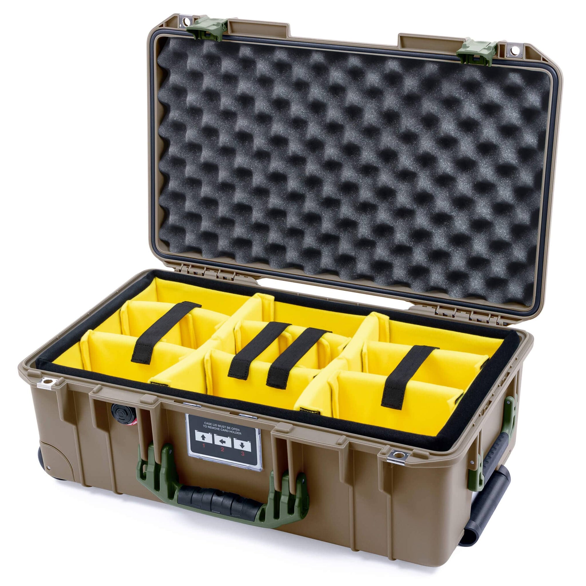 Pelican 1535 Air Case, Dark Desert Dirt with OD Green Handles & Latches ColorCase