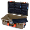 Pelican 1535 Air Case, Dark Desert Dirt with Orange Handles & Latches 7-Piece Removable Mesh Pouches Only ColorCase 015350-0700-580-151