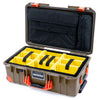 Pelican 1535 Air Case, Dark Desert Dirt with Orange Handles, Latches & Trolley Yellow Padded Microfiber Dividers with Computer Pouch ColorCase 015350-0210-580-151-150