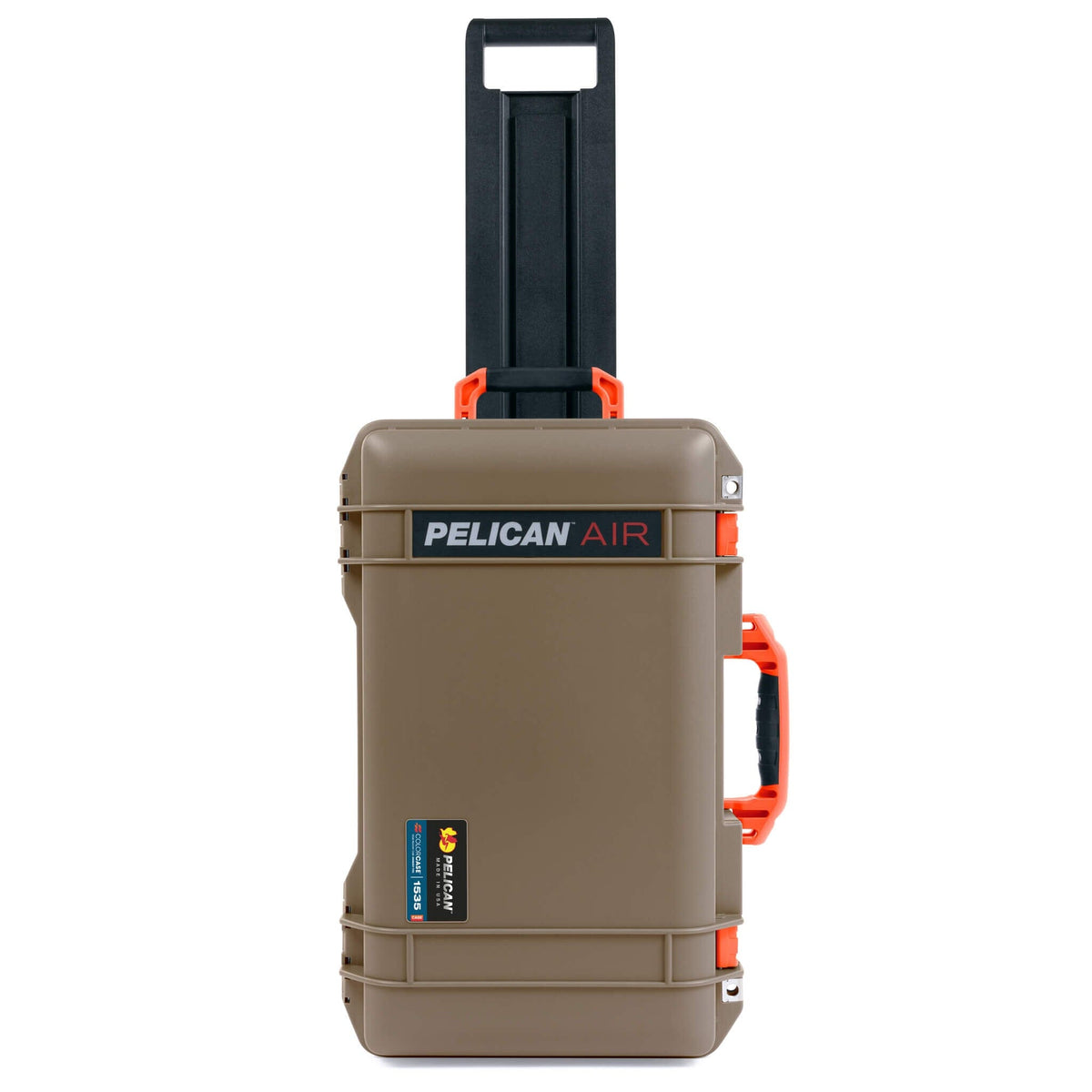 Pelican 1535 Air Case, Dark Desert Dirt with Orange Handles &amp; Latches ColorCase 
