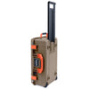 Pelican 1535 Air Case, Dark Desert Dirt with Orange Handles & Latches ColorCase