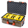 Pelican 1535 Air Case, Dark Desert Dirt with Orange Handles & Latches Yellow Padded Microfiber Dividers with Convoluted Lid Foam ColorCase 015350-0010-580-151
