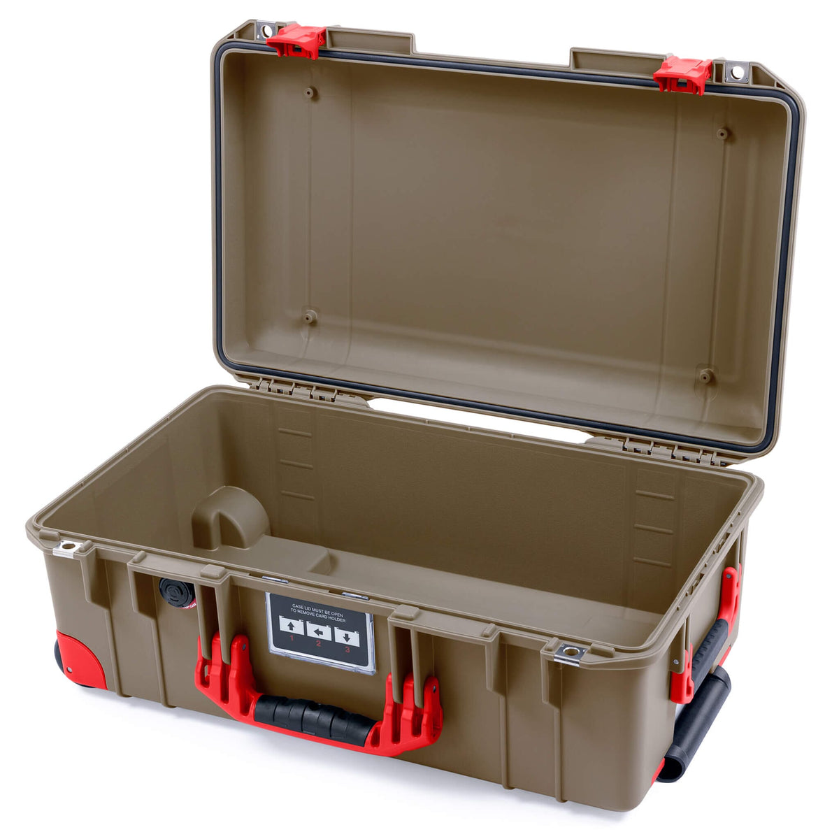 Pelican 1535 Air Case, Dark Desert Dirt with Red Handles, Latches &amp; Trolley None (Case Only) ColorCase 015350-0000-580-321-320