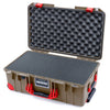 Pelican 1535 Air Case, Dark Desert Dirt with Red Handles, Latches & Trolley Pick & Pluck Foam with Convoluted Lid Foam ColorCase 015350-0001-580-321-320