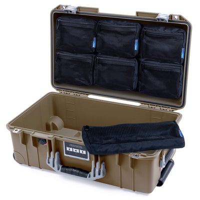 Pelican 1535 Air Case, Dark Desert Dirt with Silver Handles & Latches 7-Piece Removable Mesh Pouches Only ColorCase 015350-0700-580-181