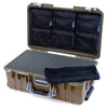 Pelican 1535 Air Case, Dark Desert Dirt with Silver Handles & Latches Pick & Pluck Foam with 7-Piece Removable Mesh Pouches ColorCase 015350-0701-580-181