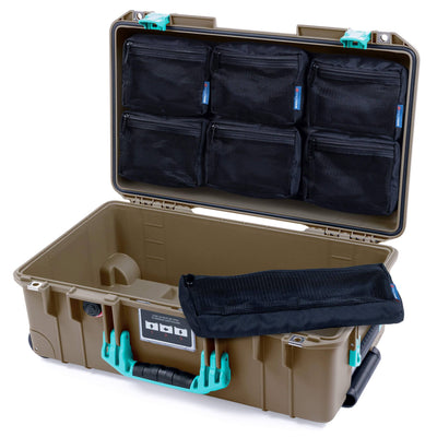 Pelican 1535 Air Case, Dark Desert Dirt with Teal Handles & Latches ColorCase