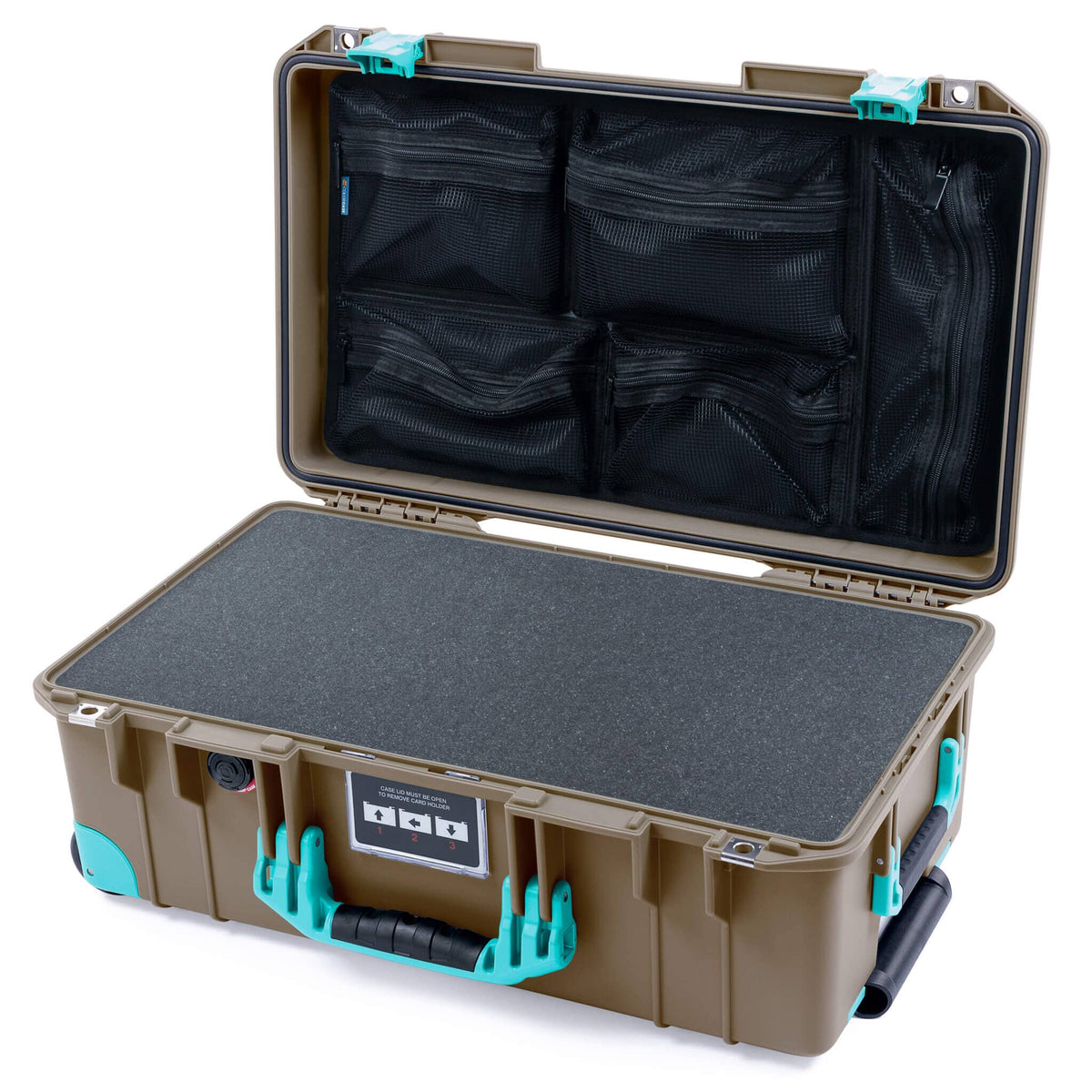 Pelican 1535 Air Carry-on Case - Dark Desert Dirt &amp; Teal Trolley