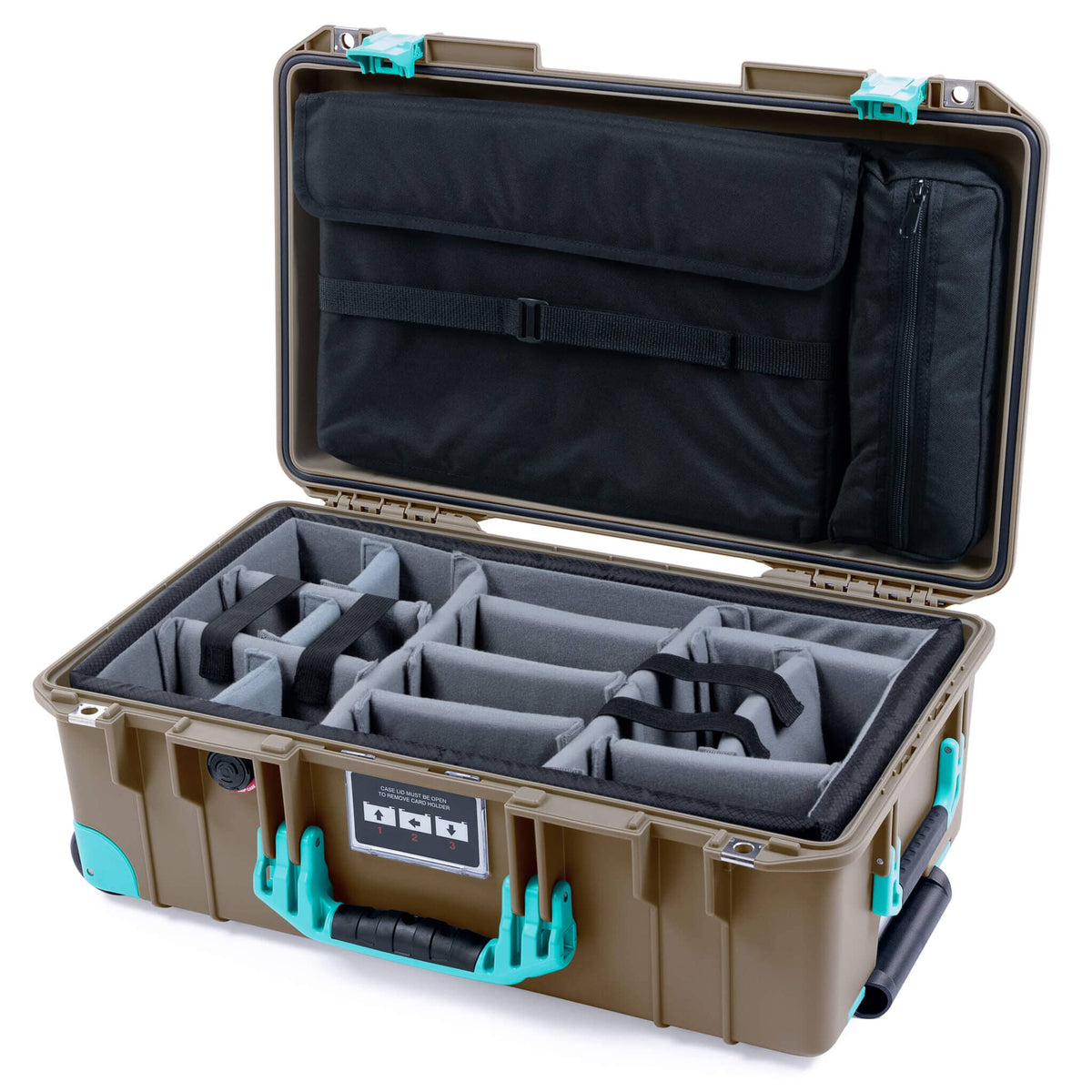 Pelican 1535 Air Carry-on Case - Dark Desert Dirt &amp; Teal Trolley