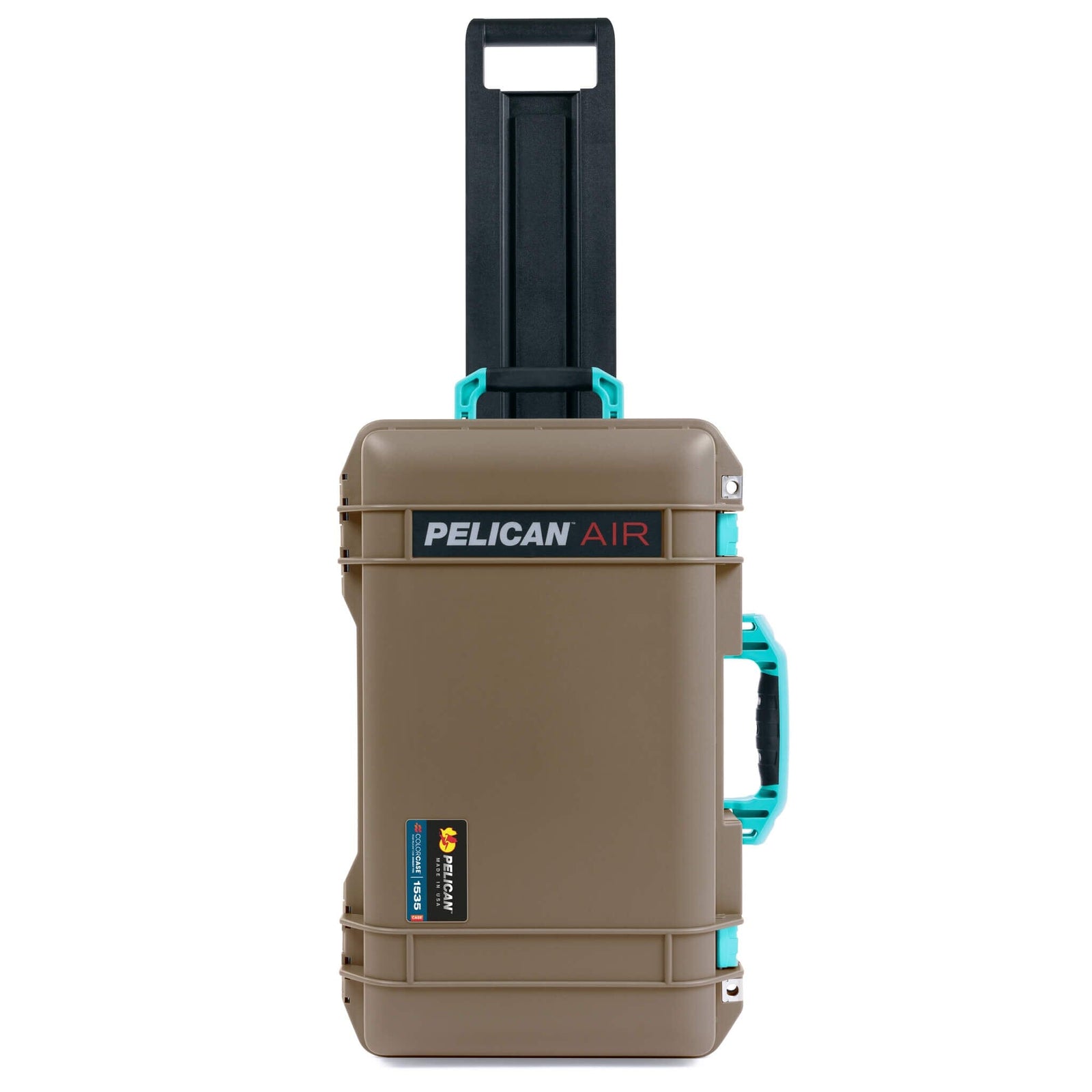 Pelican 1535 Air Case, Dark Desert Dirt with Teal Handles & Latches ColorCase 