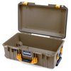 Pelican 1535 Air Case, Dark Desert Dirt with Yellow Handles & Latches None (Case Only) ColorCase 015350-0000-580-241