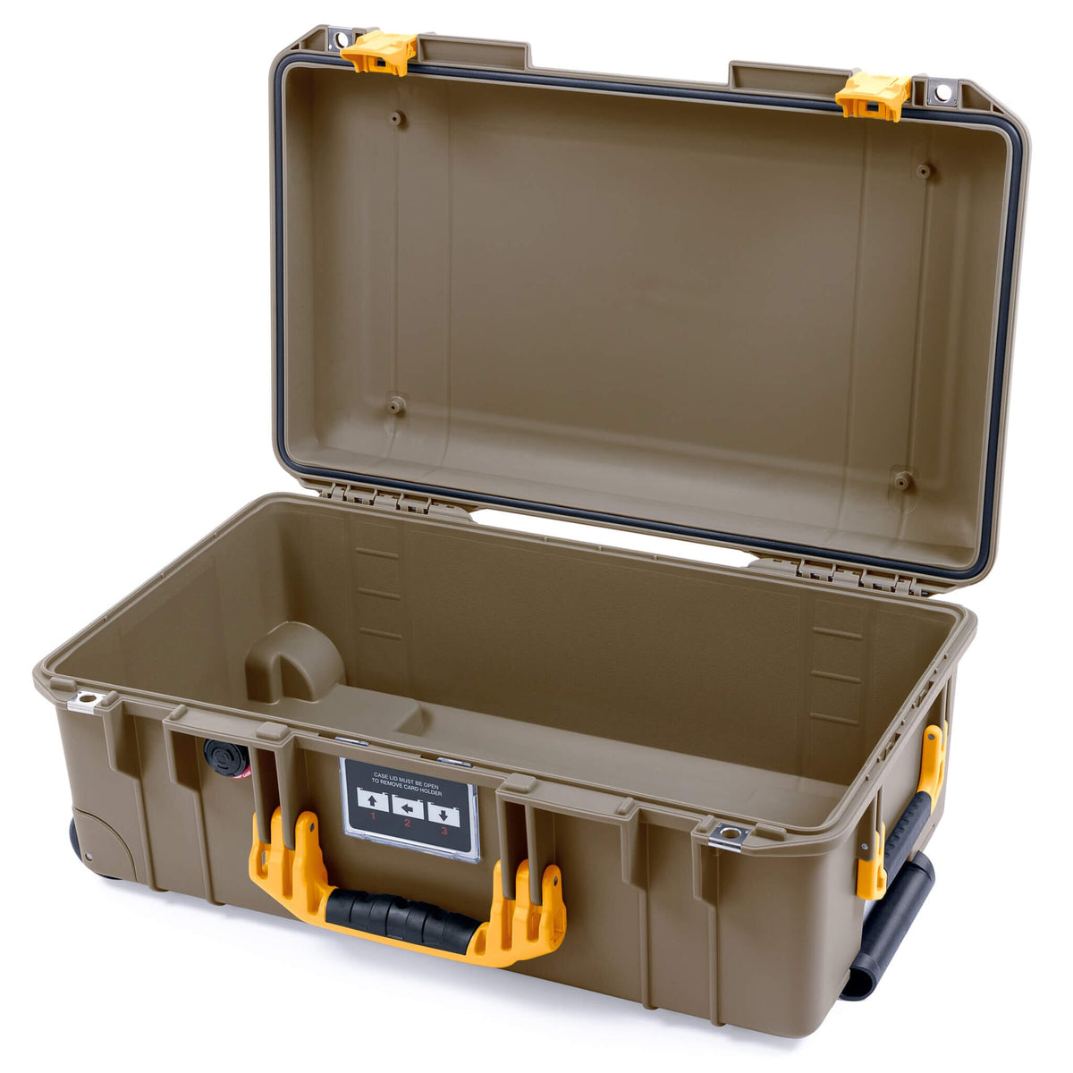 Pelican 1535 Air Case, Dark Desert Dirt with Yellow Handles &amp; Latches None (Case Only) ColorCase 015350-0000-580-241