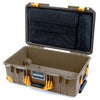Pelican 1535 Air Case, Dark Desert Dirt with Yellow Handles, Latches & Trolley Laptop Computer Lid Pouch Only ColorCase 015350-0200-580-241-240