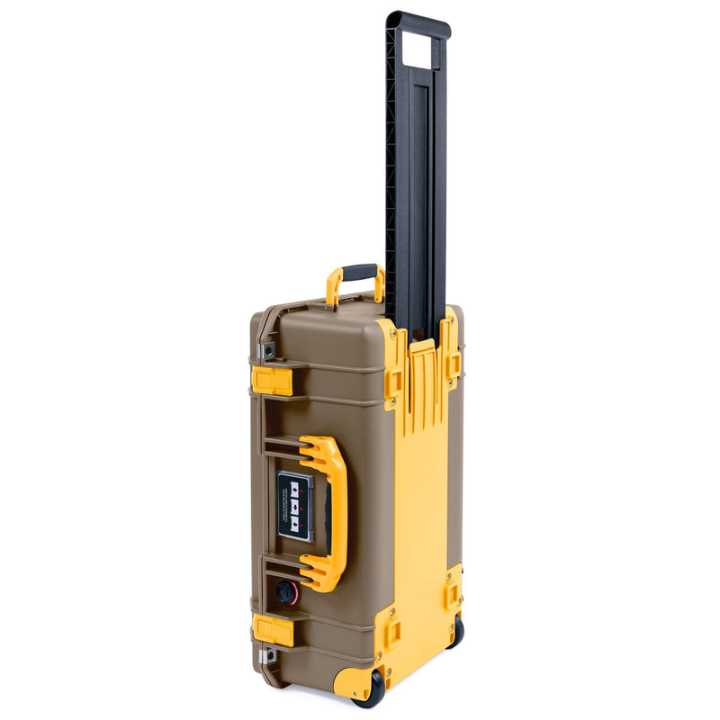Pelican 1535 Air Case, Dark Desert Dirt with Yellow Handles, Latches & Trolley ColorCase 