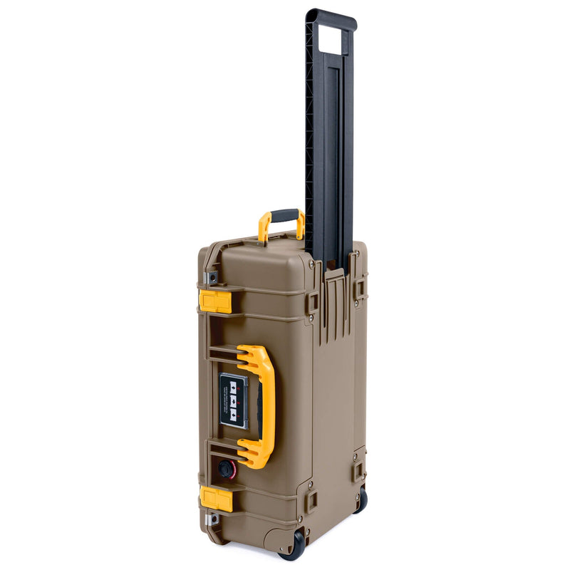 Pelican 1535 Air Case, Dark Desert Dirt with Yellow Handles & Latches ColorCase 