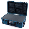 Pelican 1535 Air Case, Deep Pacific with Black Handles & TSA Locking Latches Pick & Pluck Foam with Mesh Lid Organizer ColorCase 015350-0101-550-L10