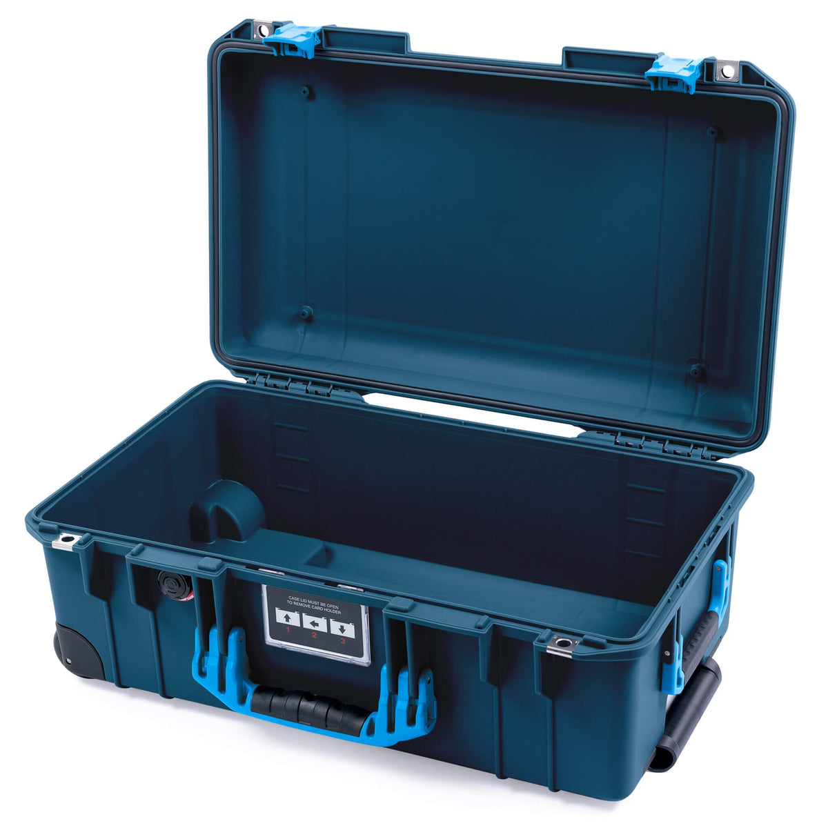 Pelican 1535 Air Case, Deep Pacific with Blue Handles &amp; Push-Button Latches None (Case Only) ColorCase 015350-0000-550-120