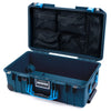 Pelican 1535 Air Case, Deep Pacific with Blue Handles & Push-Button Latches Mesh Lid Organizer Only ColorCase 015350-0100-550-120