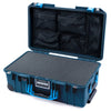 Pelican 1535 Air Case, Deep Pacific with Blue Handles & Push-Button Latches Pick & Pluck Foam with Mesh Lid Organizer ColorCase 015350-0101-550-120