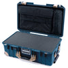 Pelican 1535 Air Case, Deep Pacific with Desert Tan Handles, Latches & Trolley Pick & Pluck Foam with Computer Pouch ColorCase 015350-0201-550-311-310