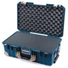Pelican 1535 Air Case, Deep Pacific with Desert Tan Handles, Latches & Trolley Pick & Pluck Foam with Convolute Lid Foam ColorCase 015350-0001-550-311-310