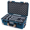 Pelican 1535 Air Case, Deep Pacific with Desert Tan Handles, Latches & Trolley Gray Padded Microfiber Dividers with Convolute Lid Foam ColorCase 015350-0070-550-311-310