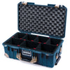 Pelican 1535 Air Case, Deep Pacific with Desert Tan Handles, Latches & Trolley TrekPak Divider System with Convolute Lid Foam ColorCase 015350-0020-550-311-310