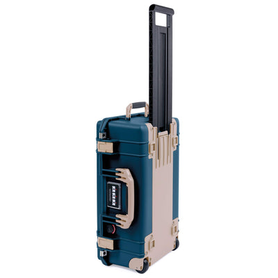 Pelican 1535 Air Case, Deep Pacific with Desert Tan Handles, Latches & Trolley ColorCase