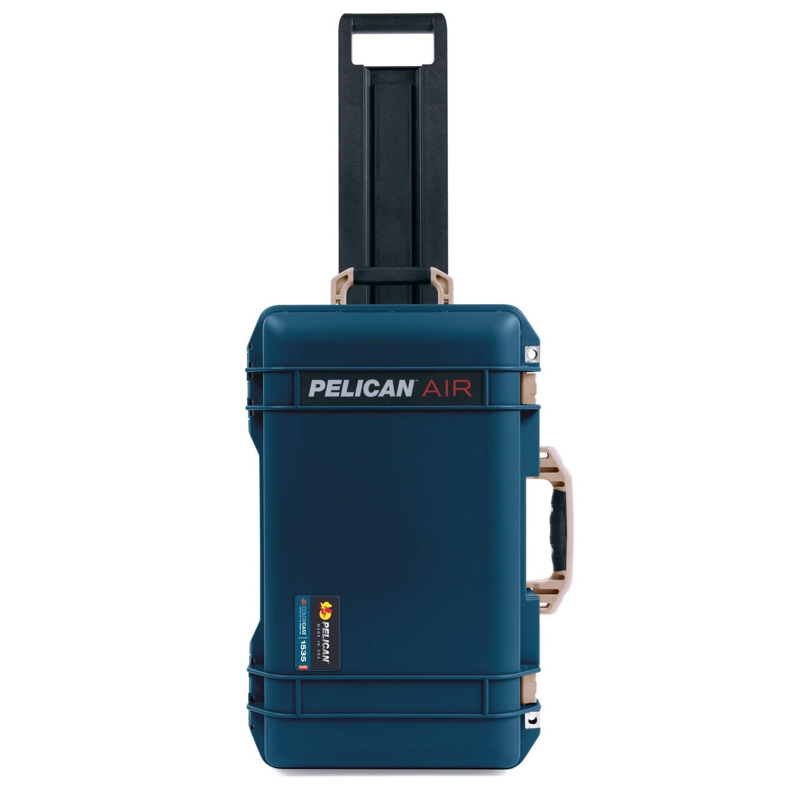 Pelican 1535 Air Case, Deep Pacific with Desert Tan Handles & Latches ColorCase 