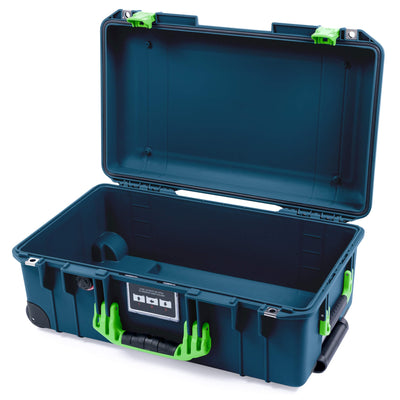 Pelican 1535 Air Case, Deep Pacific with Lime Green Handles & Latches None (Case Only) ColorCase 015350-0000-550-301