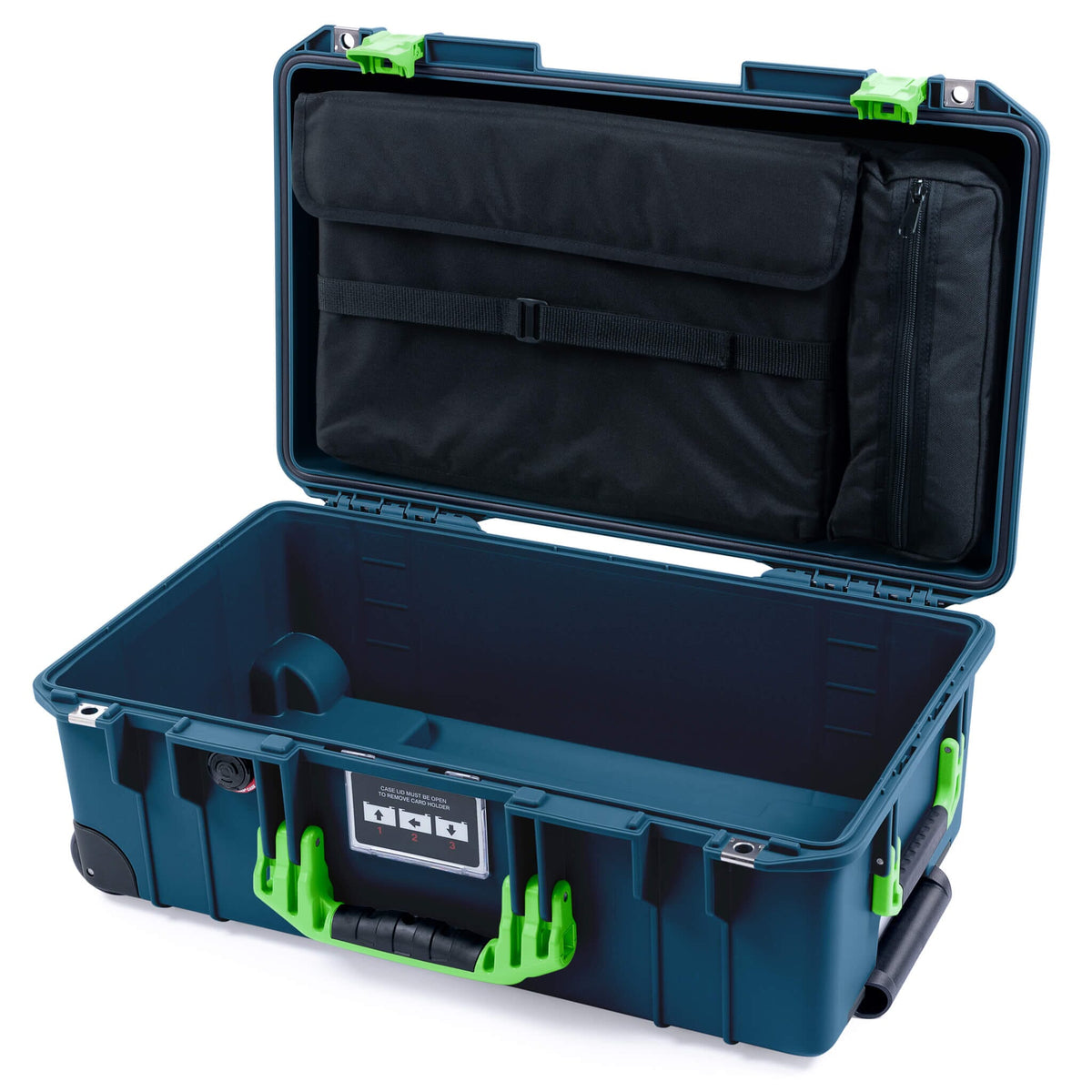 Pelican 1535 Air Carry-on Case - Deep Pacific &amp; Lime Green