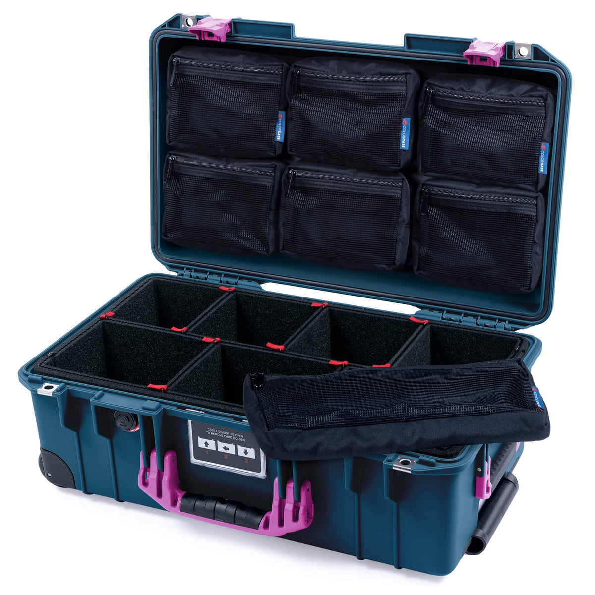 Pelican 1535 Air Carry-on Case - Deep Pacific &amp; Magenta