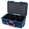 Pelican 1535 Air Case, Deep Pacific with Magenta Handles, Latches & Trolley TrekPak Divider System with Convoluted Lid Foam ColorCase 015350-0020-550-401-400