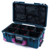 Pelican 1535 Air Case, Deep Pacific with Magenta Handles, Latches & Trolley TrekPak Divider System with Mesh Lid Organizer ColorCase 015350-0120-550-401-400