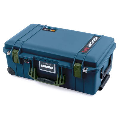 Pelican 1535 Air Case, Deep Pacific with OD Green Handles & Latches ColorCase