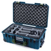 Pelican 1535 Air Case, Deep Pacific with OD Green Handles & Latches Gray Padded Microfiber Dividers with Convolute Lid Foam ColorCase 015350-0070-550-131