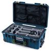 Pelican 1535 Air Case, Deep Pacific with OD Green Handles & Latches Gray Padded Microfiber Dividers with Mesh Lid Organizer ColorCase 015350-0170-550-131
