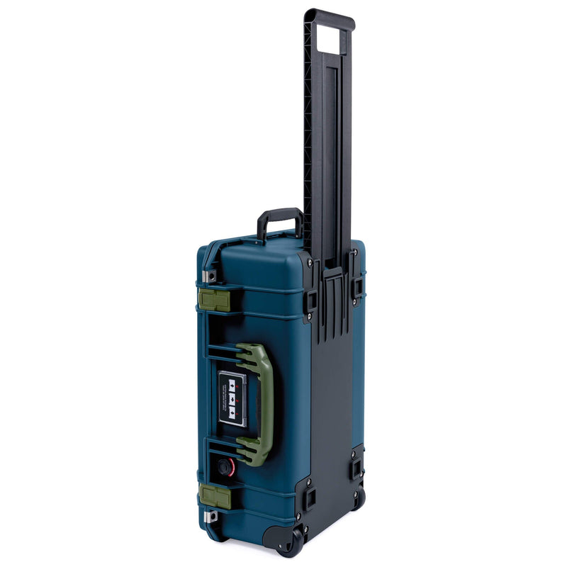Pelican 1535 Air Case, Deep Pacific with OD Green Handles & Latches ColorCase 