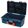 Pelican 1535 Air Case, Deep Pacific with Orange Handles & Push-Button Latches Mesh Lid Organizer Only ColorCase 015350-0100-550-151