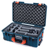 Pelican 1535 Air Case, Deep Pacific with Orange Handles & Push-Button Latches Gray Padded Microfiber Dividers with Convolute Lid Foam ColorCase 015350-0070-550-151