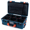 Pelican 1535 Air Case, Deep Pacific with Orange Handles & Push-Button Latches TrekPak Divider System with Computer Pouch ColorCase 015350-0220-550-151