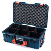 Pelican 1535 Air Case, Deep Pacific with Orange Handles & Push-Button Latches TrekPak Divider System with Convolute Lid Foam ColorCase 015350-0020-550-151