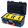 Pelican 1535 Air Case, Deep Pacific with Orange Handles, Push-Button Latches & Trolley Yellow Padded Microfiber Dividers with Computer Pouch ColorCase 015350-0210-550-151-150