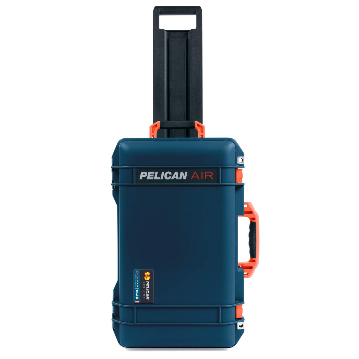 Pelican 1535 Air Case, Deep Pacific with Orange Handles &amp; Push-Button Latches ColorCase 