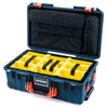 Pelican 1535 Air Case, Deep Pacific with Orange Handles & Push-Button Latches Yellow Padded Microfiber Dividers with Computer Pouch ColorCase 015350-0210-550-151