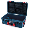 Pelican 1535 Air Case, Deep Pacific with Red Handles & Push-Button Latches Mesh Lid Organizer Only ColorCase 015350-0100-550-320